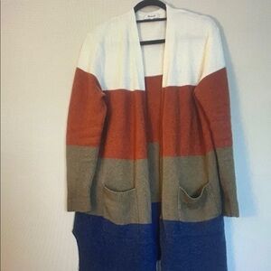 Colorblock Cardigan with Pockets